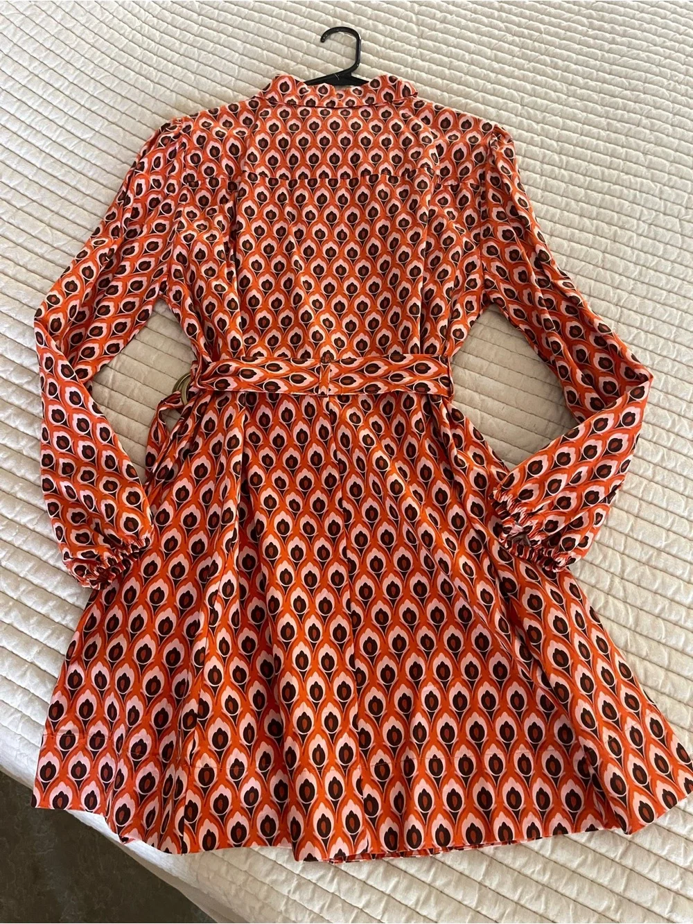 Zara Orange and Pink Geometric Print dress